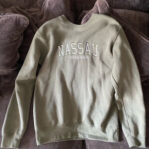 Nassau Bahamas Olive Green Crewneck Sweatshirt